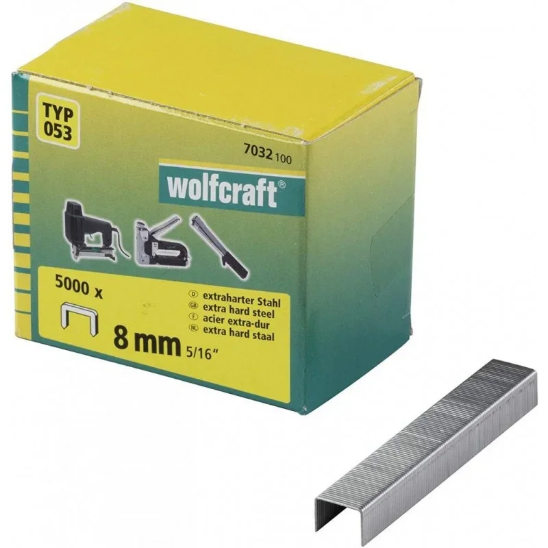 Vysoce Kvalitní Wolfcraft Široké sponky do sponkovačky výška 8 mm 5000 ks 7032100