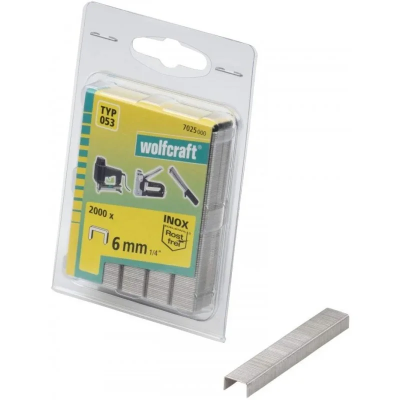 Wolfcraft Široké sponky do sponkovačky výška 6 mm 2000 ks 7025000 Nejlepší Volba