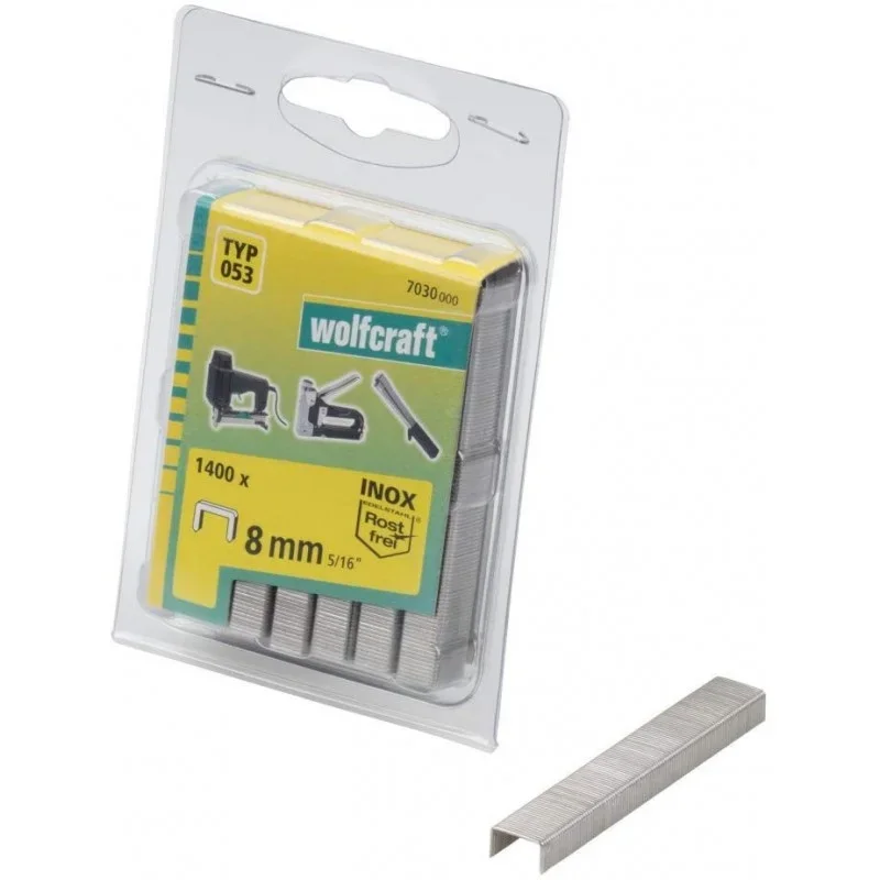 Cenový Hit Wolfcraft Široké sponky do sponkovačky výška 8 mm 1400 ks 7030000