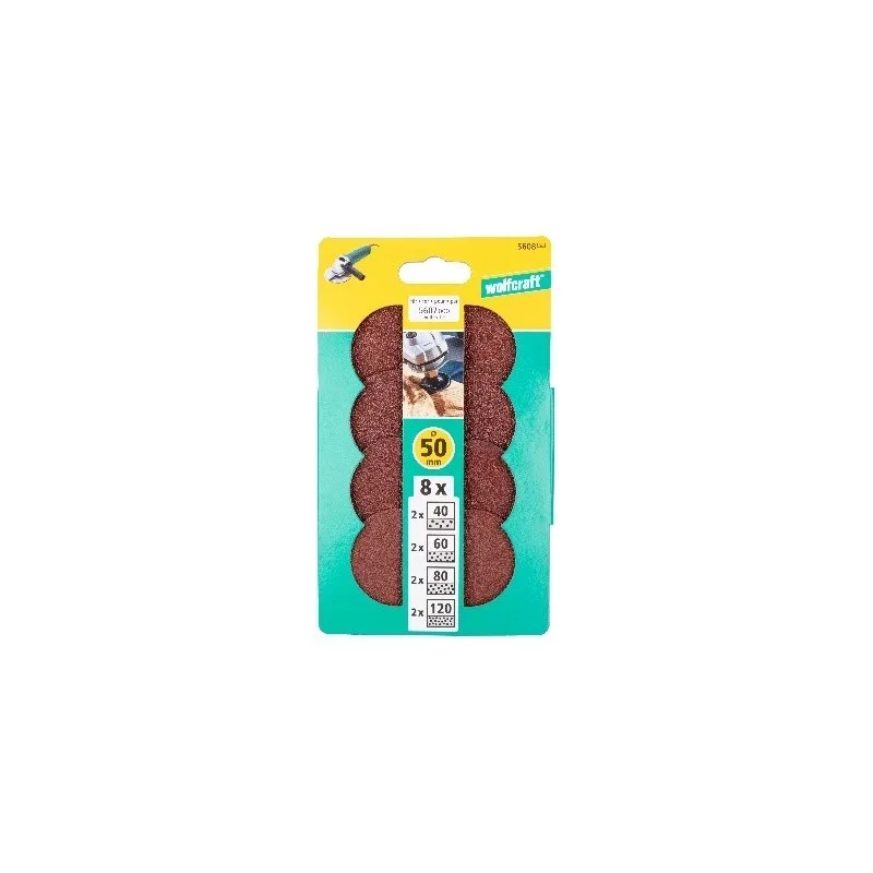 Wolfcraft 8ks brusných kotoučů průměr 50 mm 5608000 Autentický