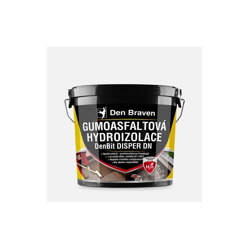 Originální Den Braven Gumoasfaltová hydroizolace DenBit DISPER DN, kbelík 5 kg, černá