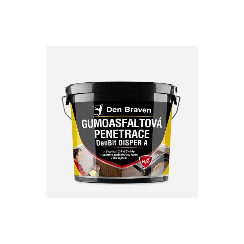 Den Braven Gumoasfaltová penetrace DenBit DISPER A, kbelík 5 kg, černá Horká Nabídka