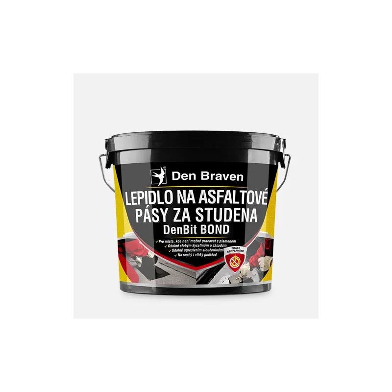 Den Braven Lepidlo na asfaltové pásy za studena DenBit BOND, kbelík 5 kg, černé Vysoce Kvalitní