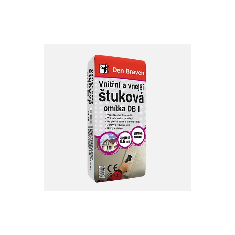 Den Braven Vnitřní a vnější štuková omítka DB II, pytel 25 kg Top Prodej