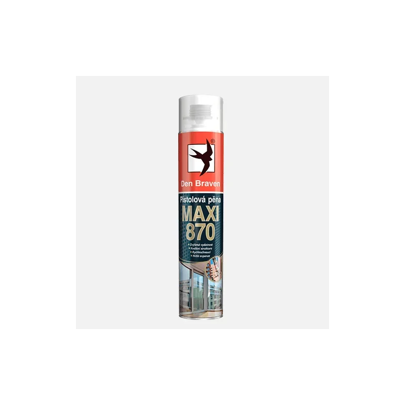 Výprodej Den Braven Pistolová pěna MAXI 870, pistolová dóza 870 ml, žlutá