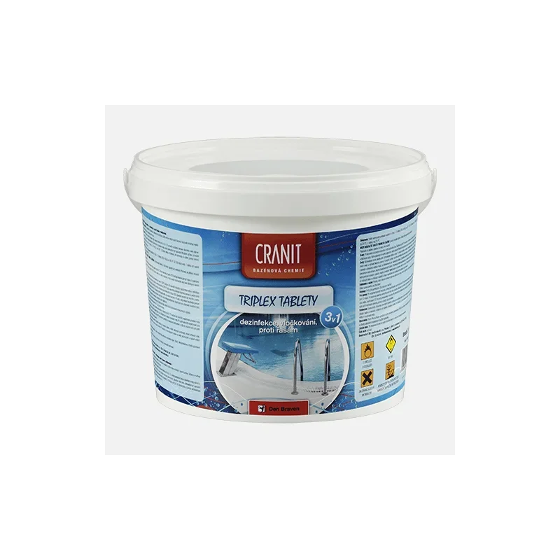 Přímo Od Výrobce Den Braven Cranit Triplex tablety - dezinfekce, proti řasám, vločkování, kbelík, 2,4 kg