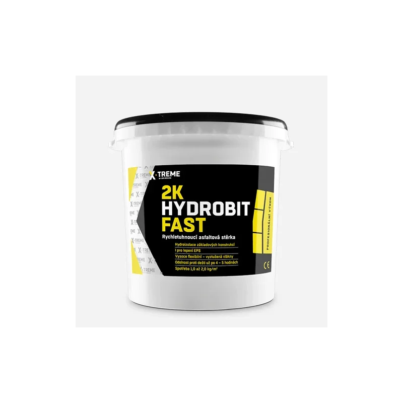 Den Braven 2K Hydrobit Fast - Rychletuhnoucí asfaltová stěrka, vědro 30 kg, černá Cenový Hit