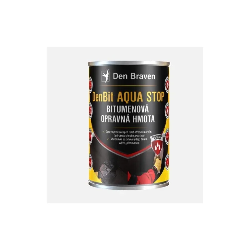 Autentický Den Braven DenBit AQUA STOP Bitumenová opravná hmota, plechovka 3 kg, černý