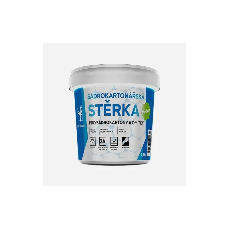 Novinka Den Braven Sádrokartonářská stěrka, kelímek 1,5 kg, bílá