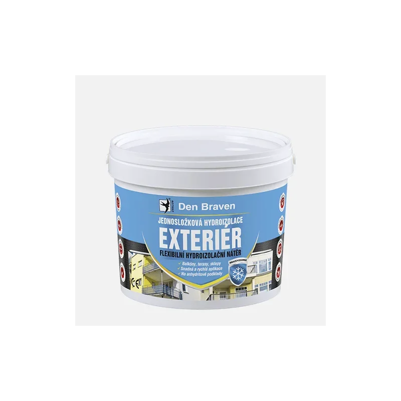 Den Braven Jednosložková hydroizolace EXTERIÉR, kbelík 2,5 kg, modrá Akce