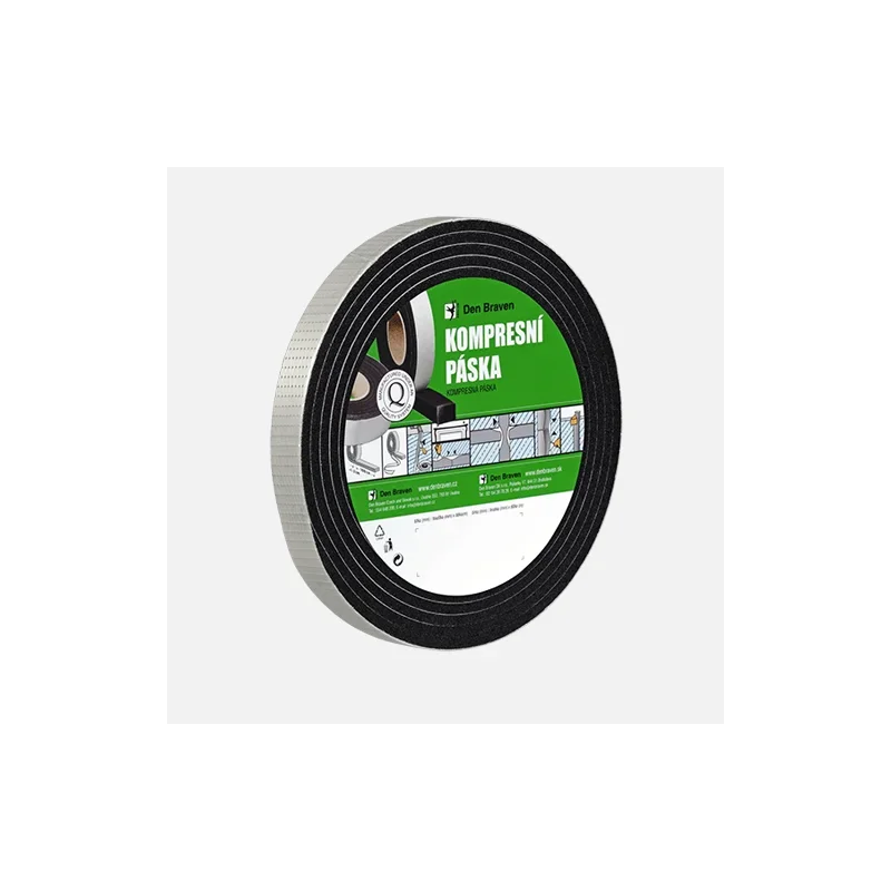 Den Braven Kompresní páska, 10 mm x 2 mm x 18 m, černá Speciální Cena