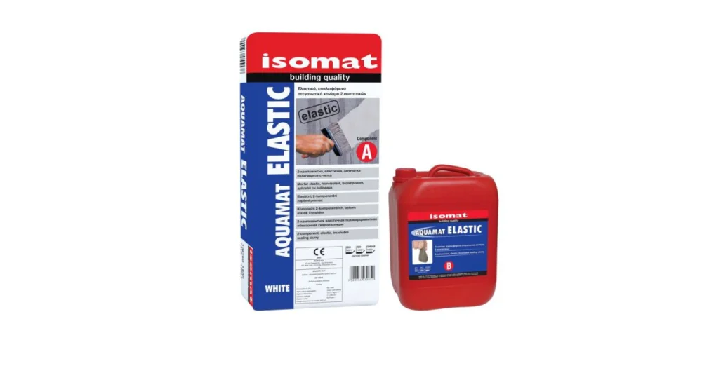 Aktuální ISOMAT AQUAMAT ELASTIC Dvousložková hydroizolační cementová stěrka, bílá, 18 kg