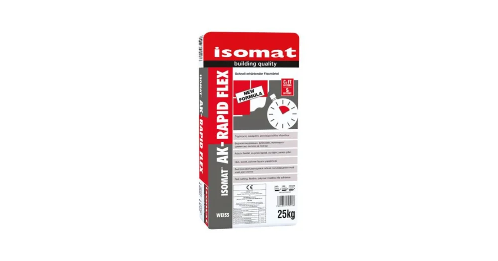 ISOMAT AK-RAPID FLEX Flexibilní polymerové lepidlo na dlaždice C2 FT S1, bílá, 25 kg Značkový
