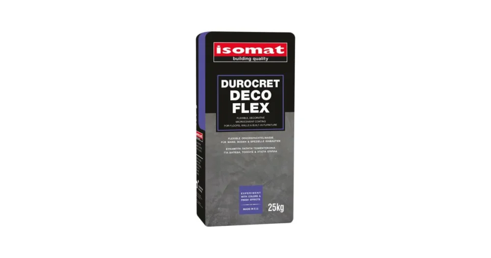 Cenová Bomba ISOMAT DUROCRET–DECO FLEX Flexibilní dekorační mikrocementová stěrka, šedá, 25 kg