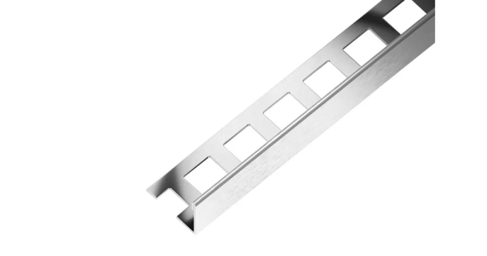 Ověřený SP1 ukončovací lišta L, nerez V2A kartáč, 15 mm, 3 m