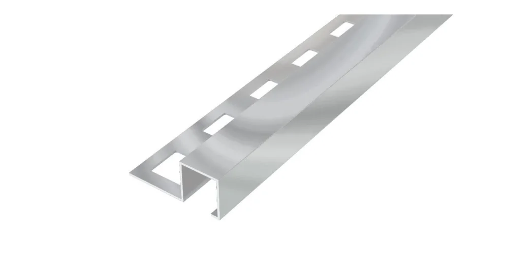 Autentický SP8 ukončovací lišta Q, čtvercová, pravidelná, hliník elox stříbro lesk, 12,5 mm, 2,5 m