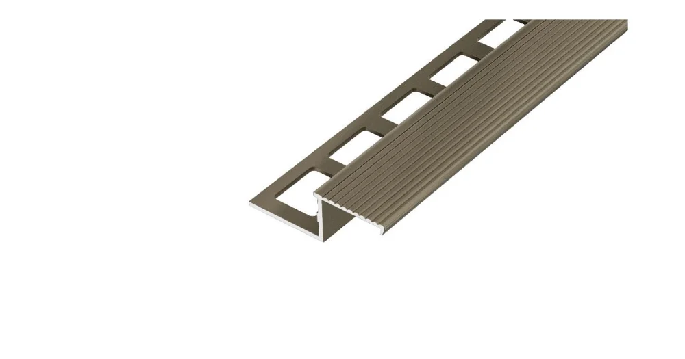 Rychlé Dodání SP19 schodová lišta Z, hliník elox bronz protiskluz, 10 mm, 2,5 m