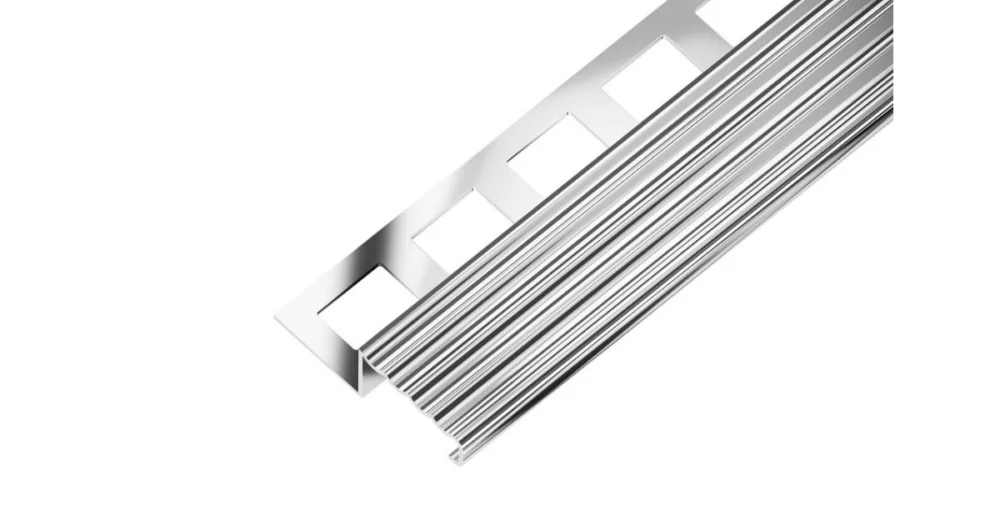 Vysoce Kvalitní SP22 schodová lišta TREP, nerez lesk V2A protiskluz, 11 mm, 2,5 m