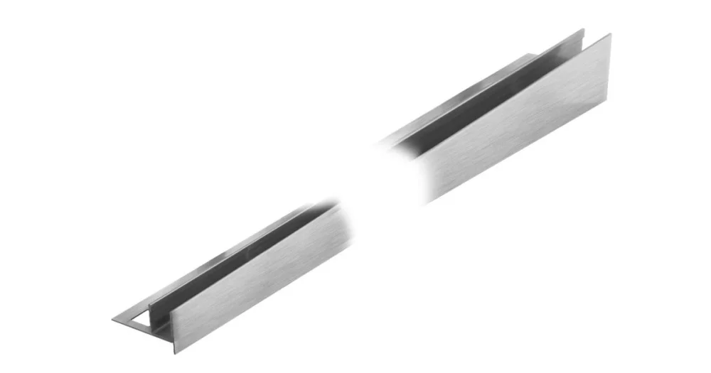 KP7/3 profil pro vsazení skla, orientace levá, nerez V2A kartáč, 19 mm, 1,5 m Cenová Bomba