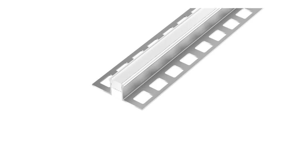 Finální Výprodej DL7/3 dilatační lišta s výplní 1/2 PU + 1/2 pryž, hliník bílá, 10 mm, 2,5 m