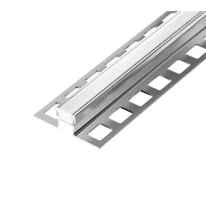 Akce DL7/4 dilatační lišta s výplní 1/2 PU + 1/2 pryž, nerez lesk V2A bílá, 10 mm, 2,5 m