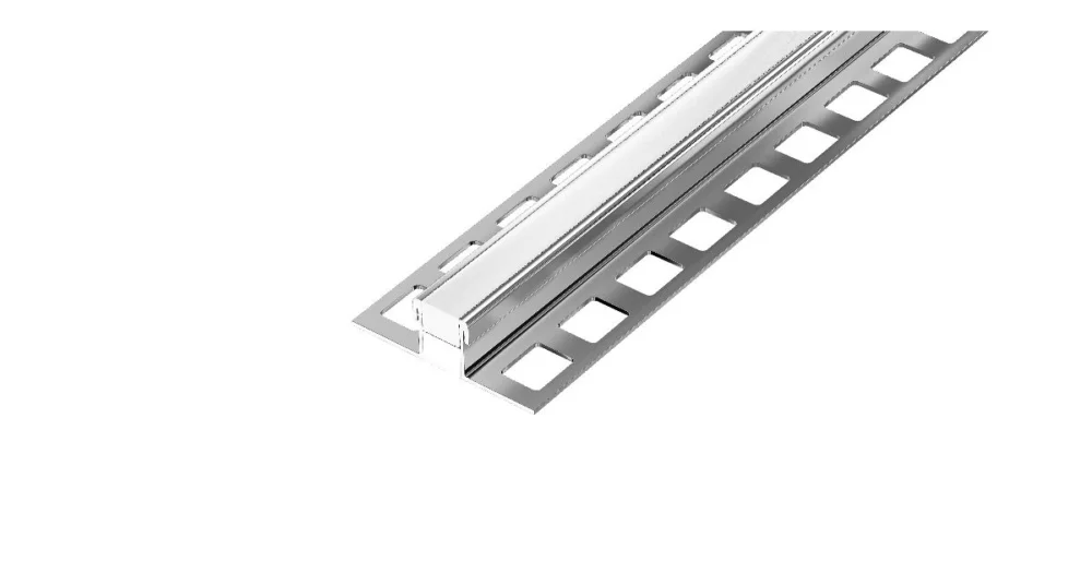Nejlepší Volba DL7/4 dilatační lišta s výplní 1/2 PU + 1/2 pryž, nerez lesk V2A bílá, 11 mm, 2,5 m