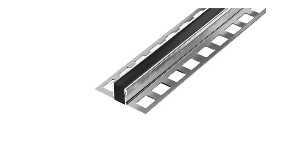 DL7/6 dilatační lišta s výplní, nerez lesk V2A+PU černá, 3 mm, 2,5 m Nejlepší Cena