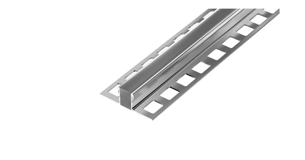 Cenově Výhodný DL7/6 dilatační lišta s výplní, nerez lesk V2A+PU šedá, 4,5 mm, 2,5 m