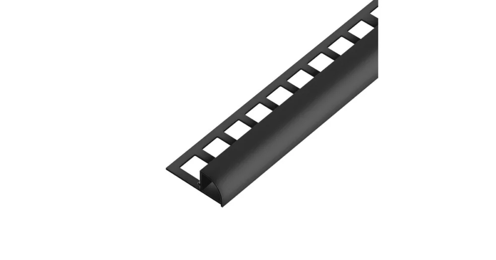 Sleva SP15/1 ukončovací lišta C, s vymezovačem, PVC černá, 10 mm, 2,5 m