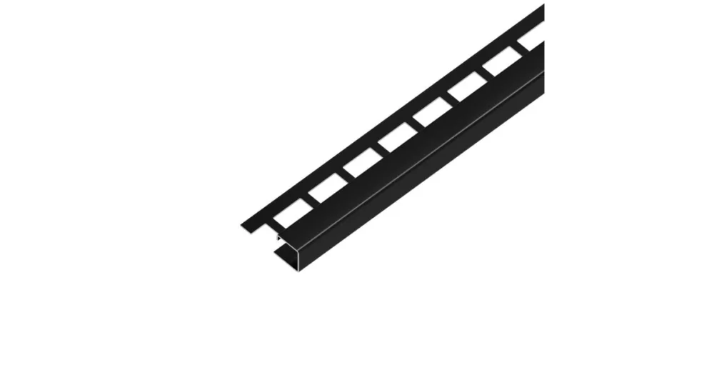 EX1/SP7 EXCELLENT ukončovací lišta Q, pravidelná, nerez V2A RAL9005 černá matná, 9 mm, 2,5 m Bezpečná Platba