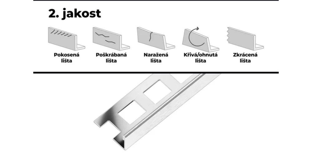 Pouze Dnes SP1 ukončovací lišta L, nerez V2A kartáč, 6 mm, 2,5 m