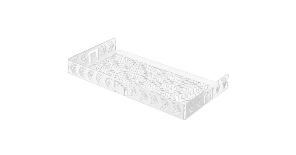 Aktuální KP3/3polička do koupelny DM2, do spár, nerez kartáč RAL9003, 250x125 mm