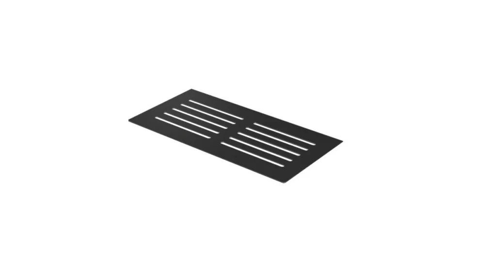 Sleva EX1/KP3/3 polička do koupelny OM1, do spár, nerez kartáč RAL9005, 250x125 mm