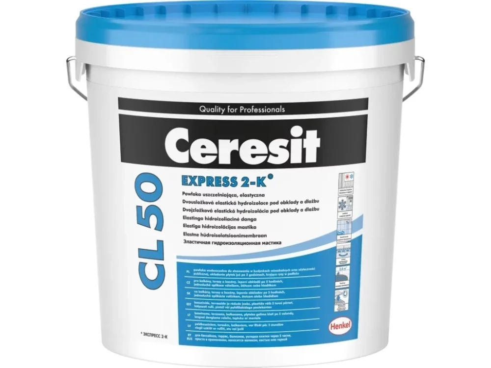 Vrácení Zdarma Dvousložková hydroizolace CL 50 EXPRESS 2-K 12,5 kg Ceresit