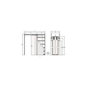 Značkový Eclisse pouzdro stavební TELESKOP 900+900mm do sádrokartonu