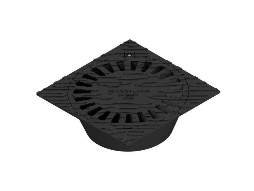 Zlevněný Kanalizační vpusť VODALAND M125 DN110 přímá litinová 300 x 300 mm černá