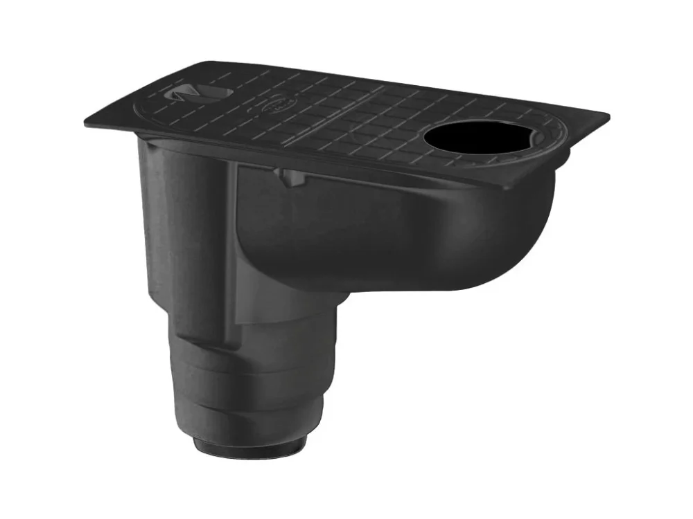 Lapač střešních splavenin DAKOTA 80-125 mm se spodním odtokem DN100/110 černý Cenová Bomba