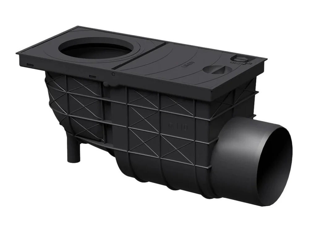 Lapač střešních splavenin LIKOV GRS 80-125 mm s bočním odtokem DN110 černý Víkendová Akce