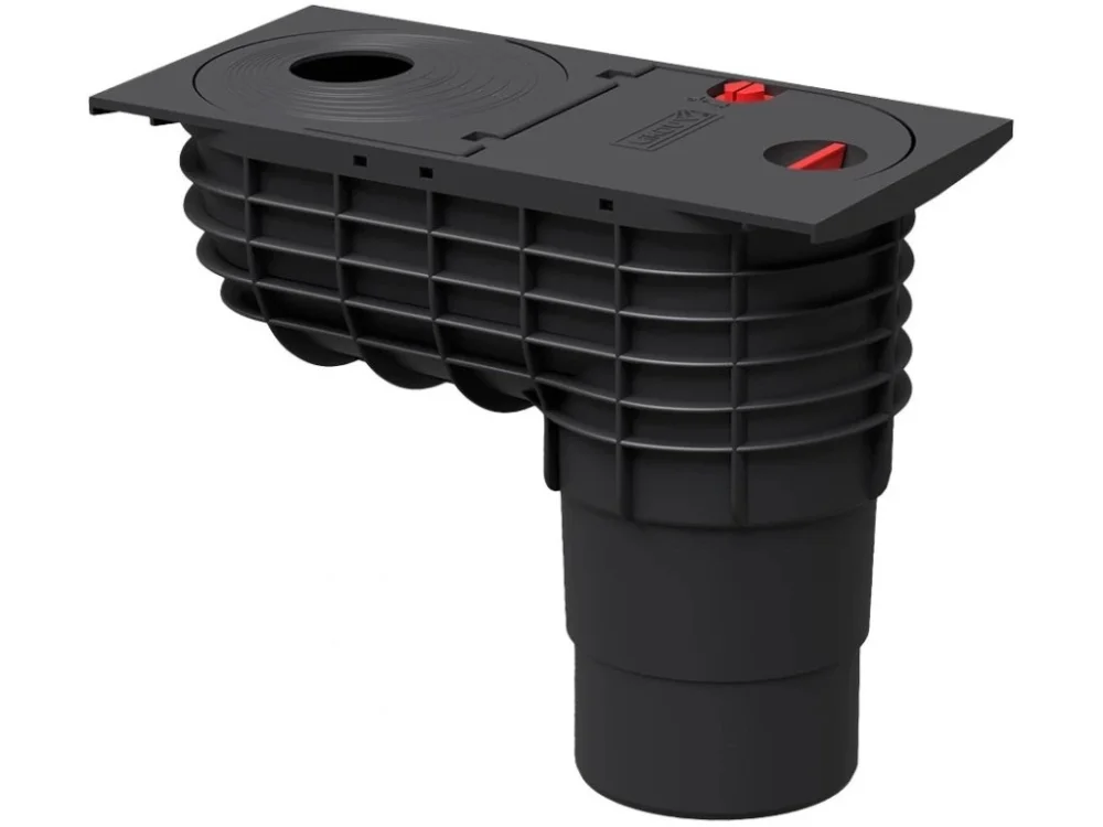 Značkový Lapač střešních splavenin LIKOV GRT 50-125 mm se spodním odtokem DN110/125 černý