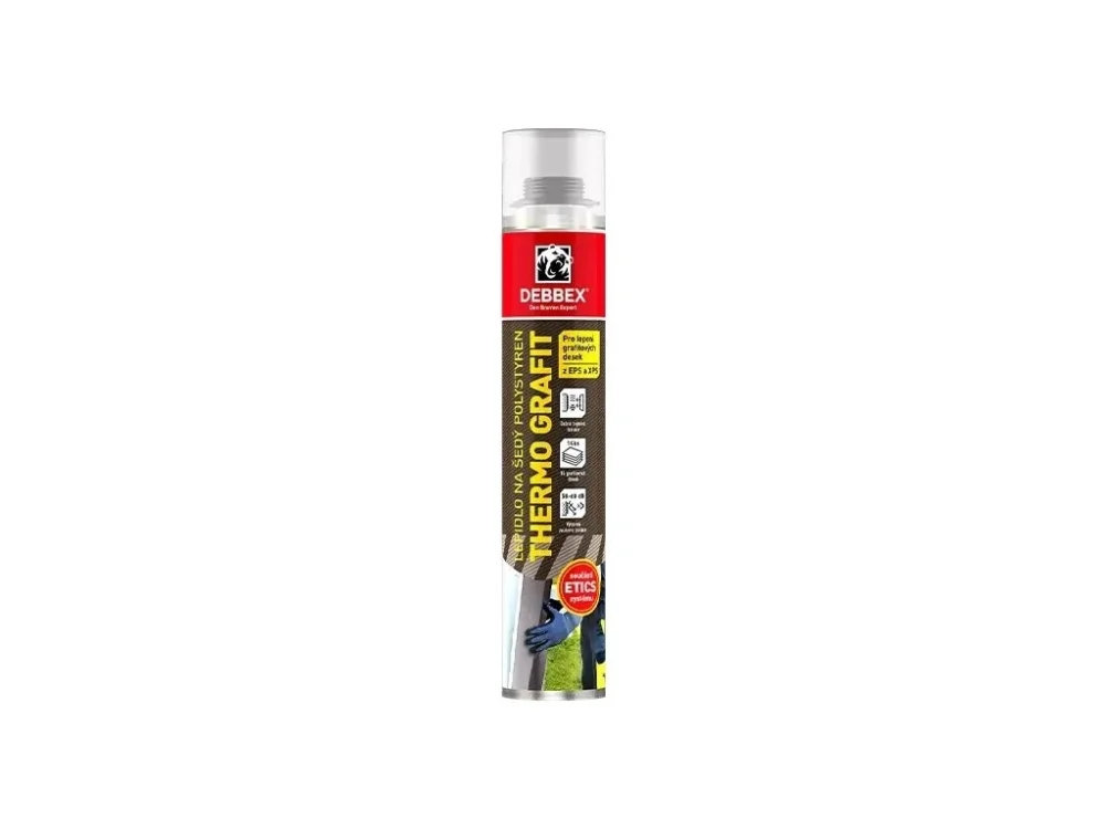 Lepidlo na šedý polystyren THERMO GRAFIT 750 ml žluté pistolová dóza Vrácení Zdarma