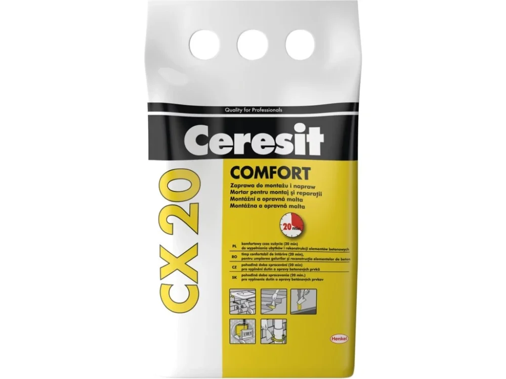 Montážní a opravná malta CX 20 rychletvrdnoucí 5 kg Ceresit pytel Akční Nabídka