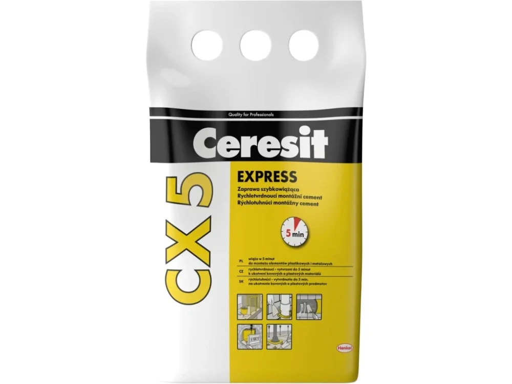 Montážní cement CX 5 rychloschnoucí 5 kg Ceresit pytel Tovární Cena