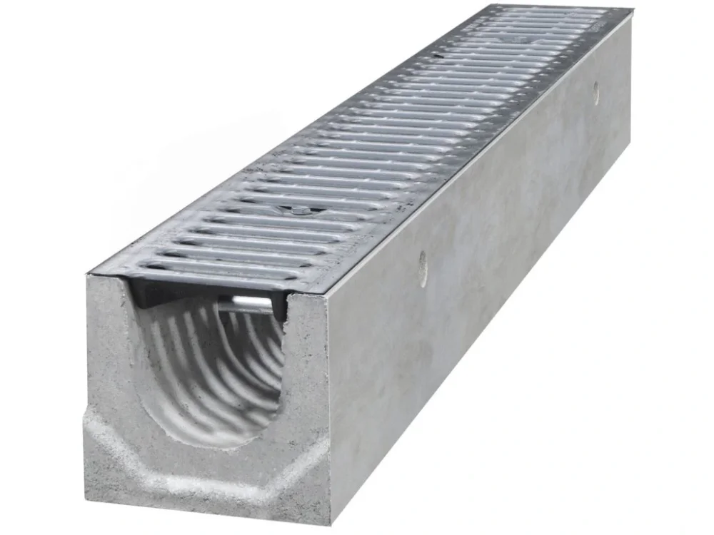 Cenově Výhodný Odvodňovací betonový žlab BIELBET A15 s pozinkovanou mříží 1000 x 130 x 120 mm
