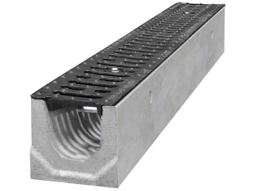 Odvodňovací betonový žlab BIELBET B125 s litinovou mříží 1000 x 130 x 120 mm Nejlepší Volba