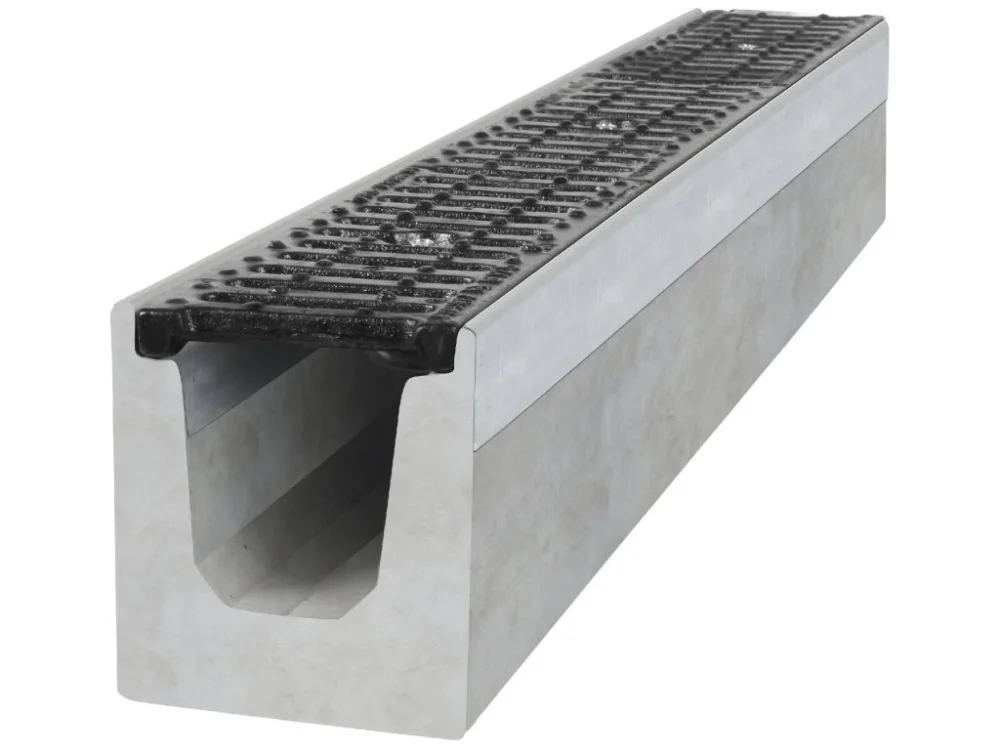 Odvodňovací betonový žlab BIELBET B125 s litinovou mříží 1000 x 145 x 160 mm Horká Nabídka