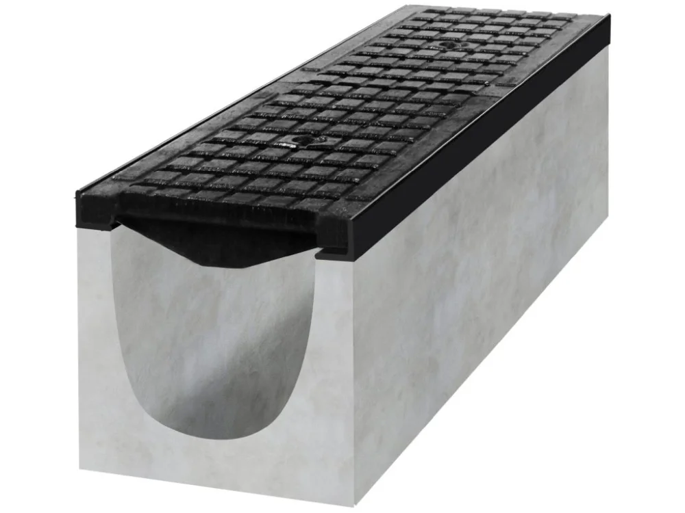 Odvodňovací betonový žlab BIELBET E600 s litinovou mříží 1000 x 250 x 300 mm Víkendová Akce