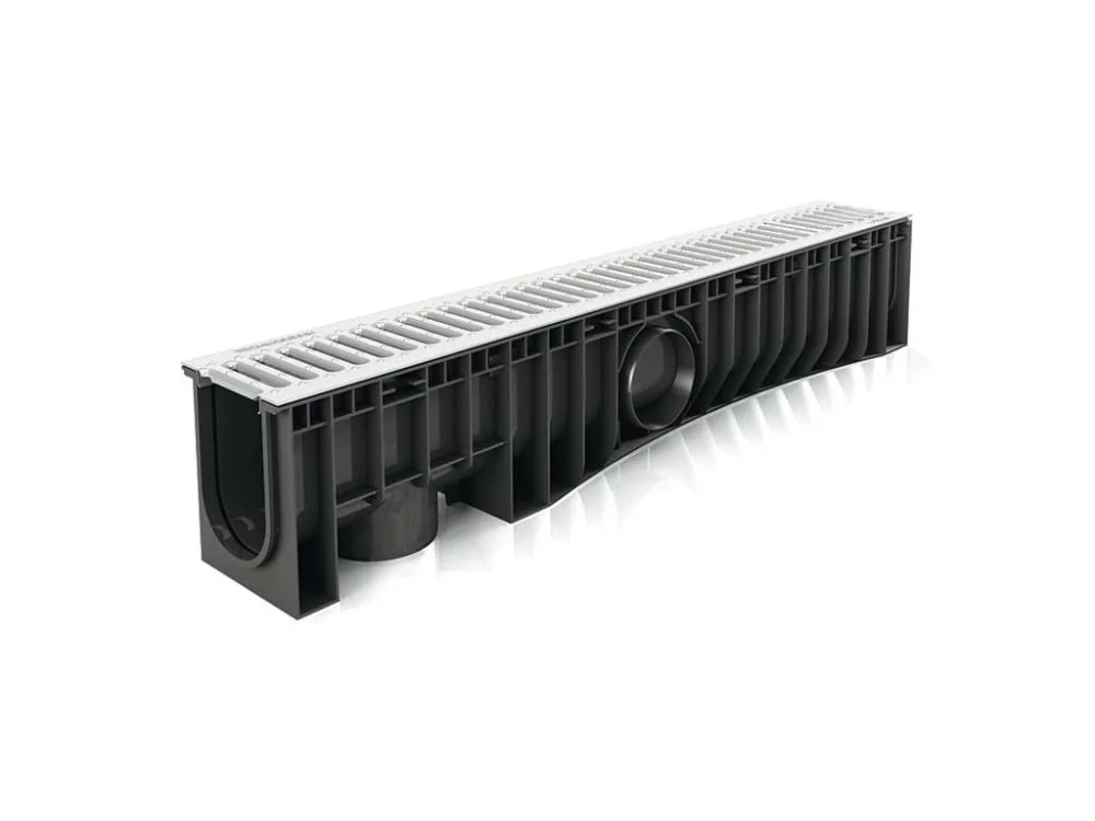 Odvodňovací plastový žlab TECHNODRAIN NEO 150H A15 s pozinkovanou mříží 1000 x 200 x 185 mm Akce