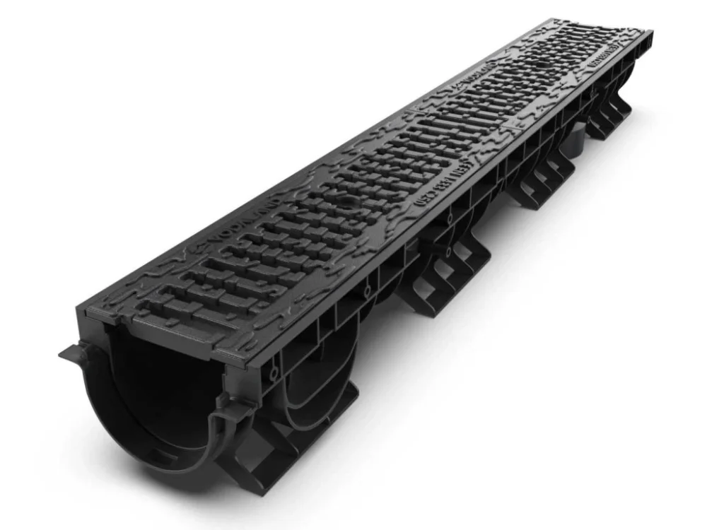 Jen Po Omezenou Doba Odvodňovací plastový žlab VODALAND BASE C250 s litinovou mříží 1000 x 156 x 80 mm