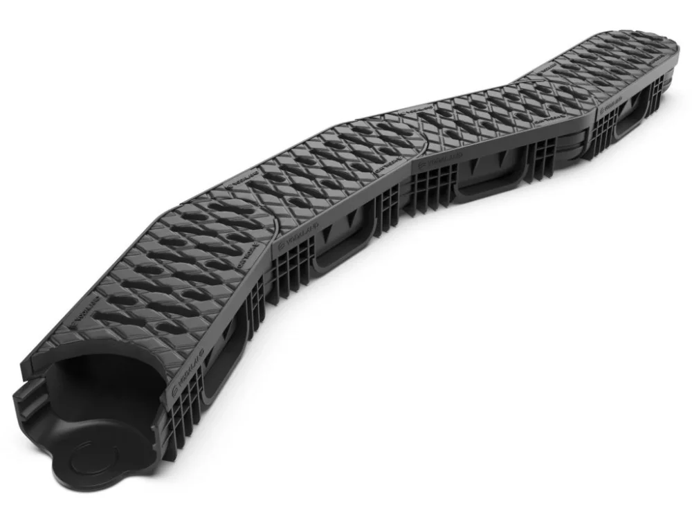 Odvodňovací plastový žlab VODALAND EASY A15 otočný s plastovou mříží 350 x 125 x 75 mm středový Nová Kolekce