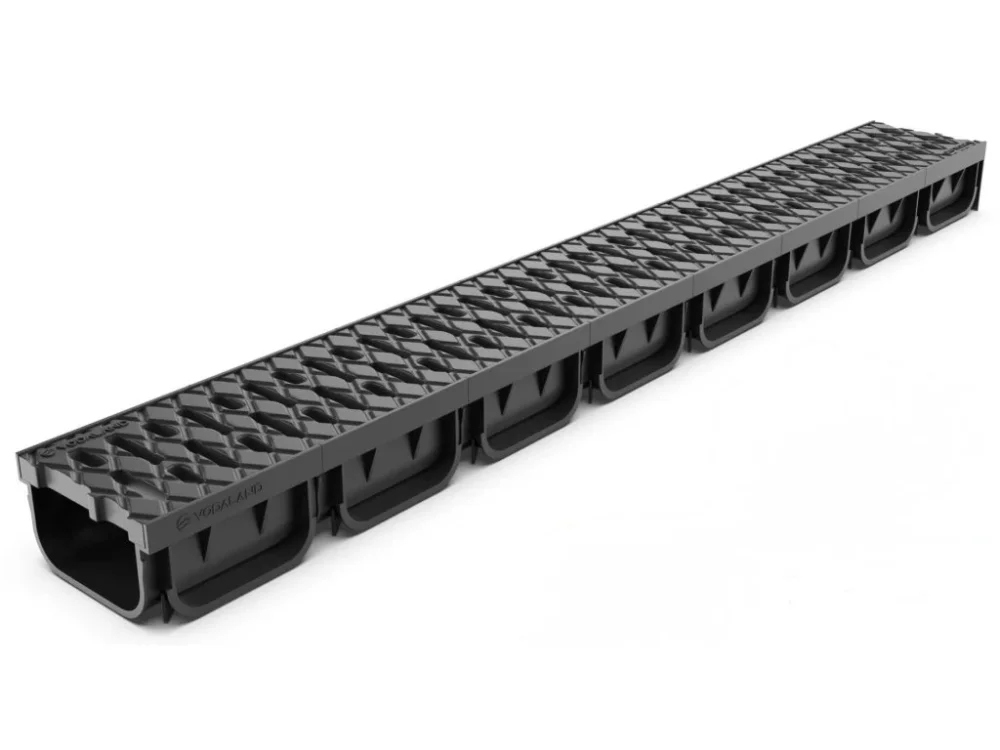 Odvodňovací plastový žlab VODALAND EASY A15 s plastovou mříží 1000 x 125 x 70 mm Nakupujte Hned